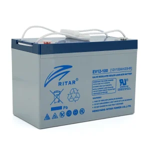 Тяговый аккумулятор RITAR EV12-100,12V 100Ah, M8 ( 328 х 172 х 215(220) ),29kg Q1